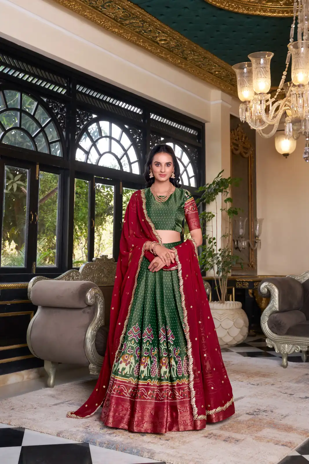 Green Kanchipuram Embroider Lehenga Choli | Lehenga, Bollywood Lehenga, Creative Lehenga, Designer Lehenga, Embroidered Lehenga, Party Wear Lehenga