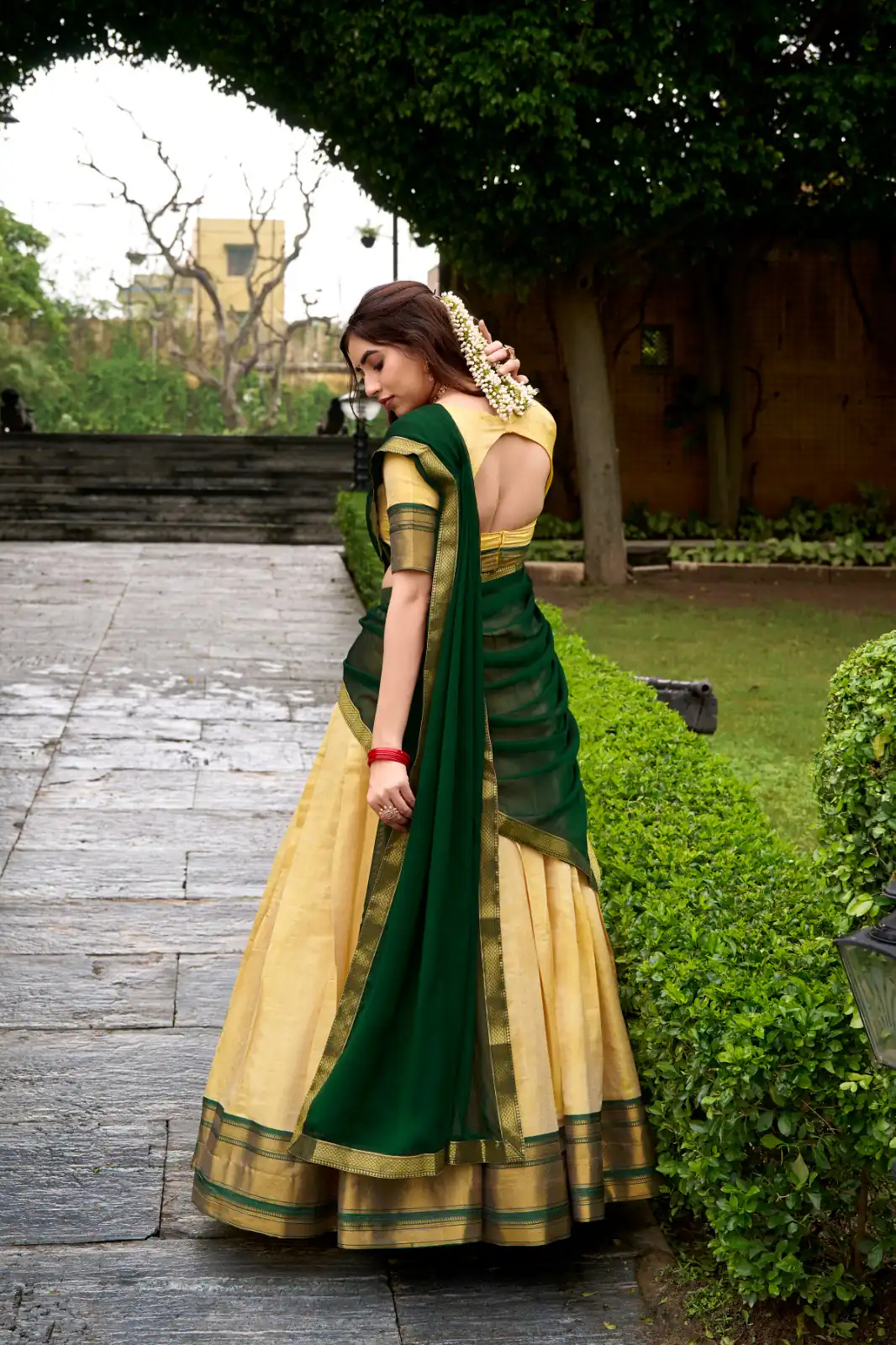 Green Kanchipuram Zari Lace Work Lehenga Choli | Lehenga, Bollywood Lehenga, Creative Lehenga, Designer Lehenga, Embroidered Lehenga, Party Wear Lehenga