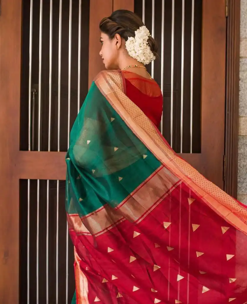 Green Lichi Silk Jacquard Border Saree | Sarees, Bollywood Sarees, Creative Sarees, Designer Sarees, Embroidered Sarees, Ethnic Saree, Modern Digital sarees, Party Wear Sarees