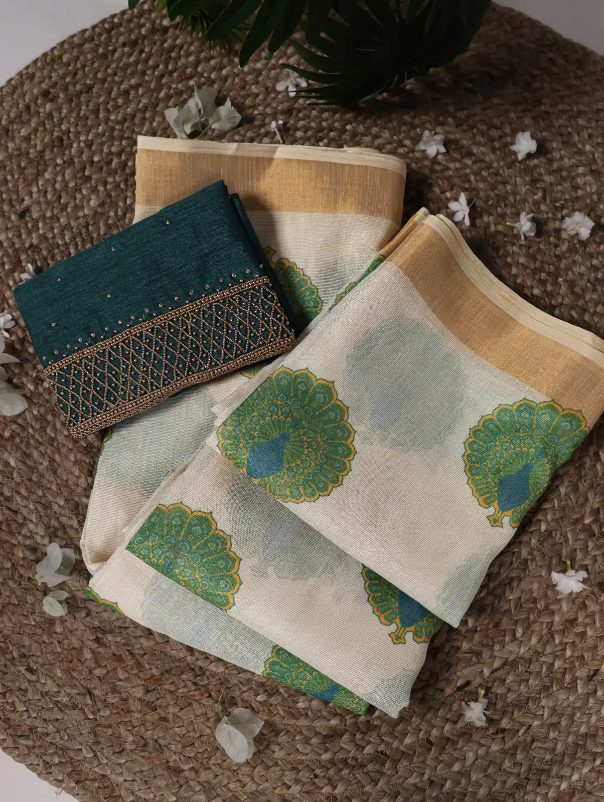 Green Onam Printed Saree | Sarees, Bollywood Sarees, Creative Sarees, Designer Sarees, Embroidered Sarees, Ethnic Saree, Modern Digital sarees, Party Wear Sarees