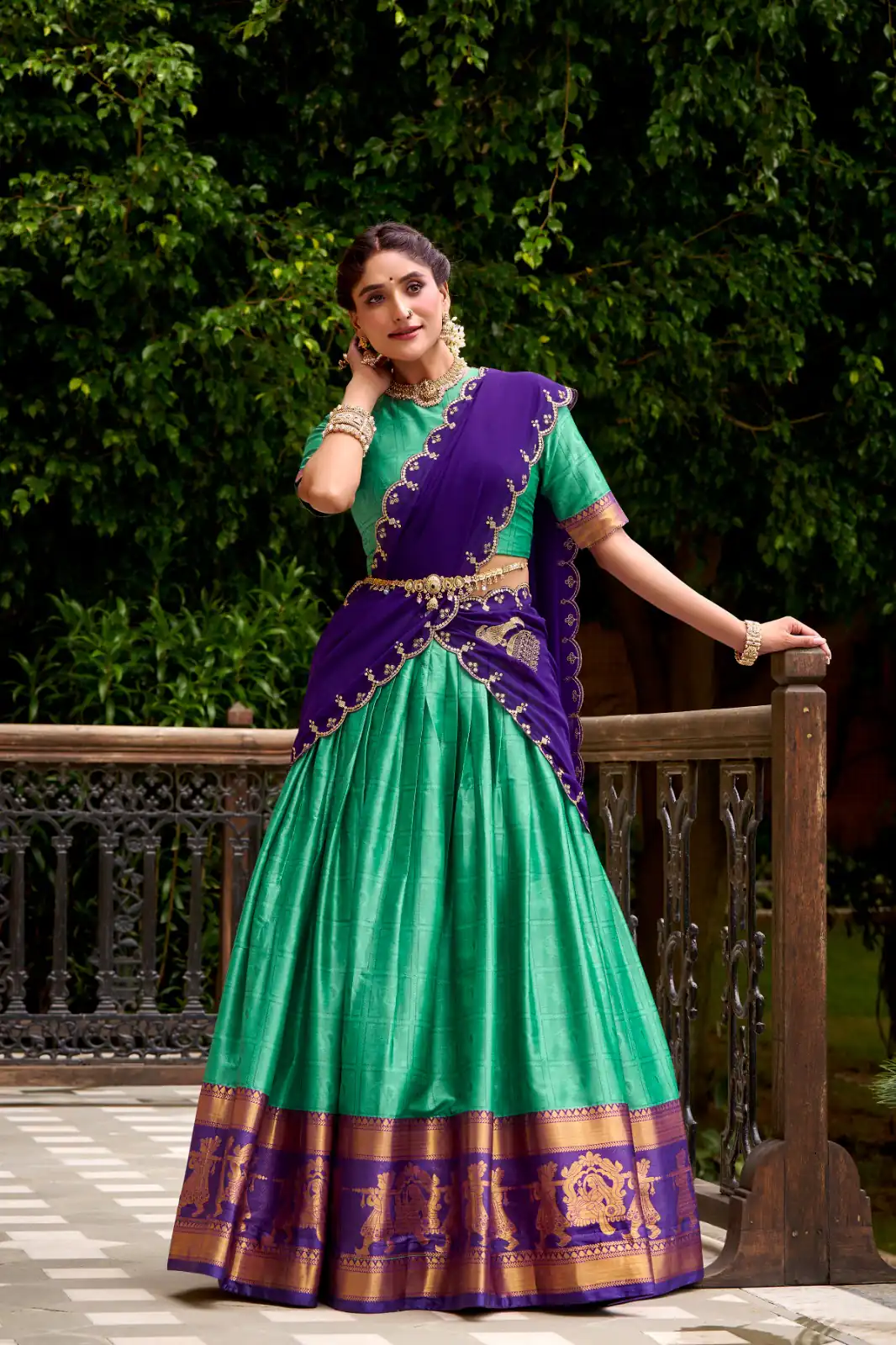 Green Poly Cotton Embroidery Zari Work Lehenga Choli | Lehenga, Bollywood Lehenga, Creative Lehenga, Designer Lehenga, Embroidered Lehenga, Party Wear Lehenga