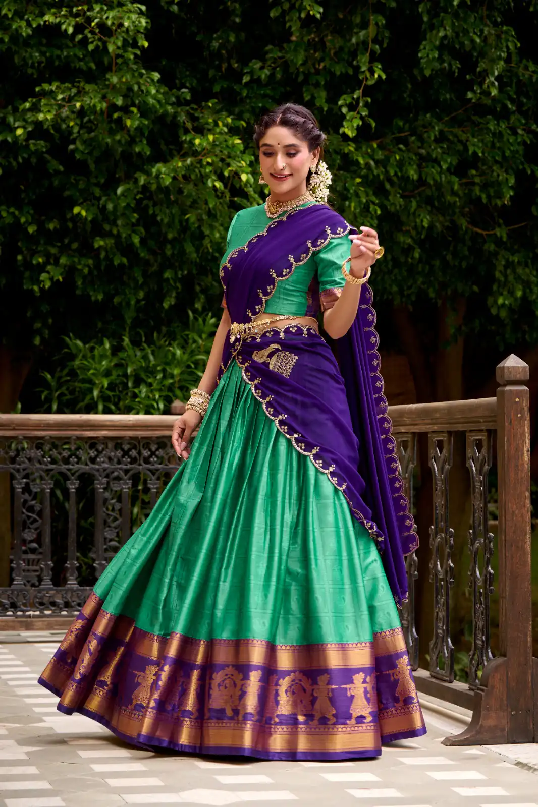 Green Poly Cotton Embroidery Zari Work Lehenga Choli | Lehenga, Bollywood Lehenga, Creative Lehenga, Designer Lehenga, Embroidered Lehenga, Party Wear Lehenga