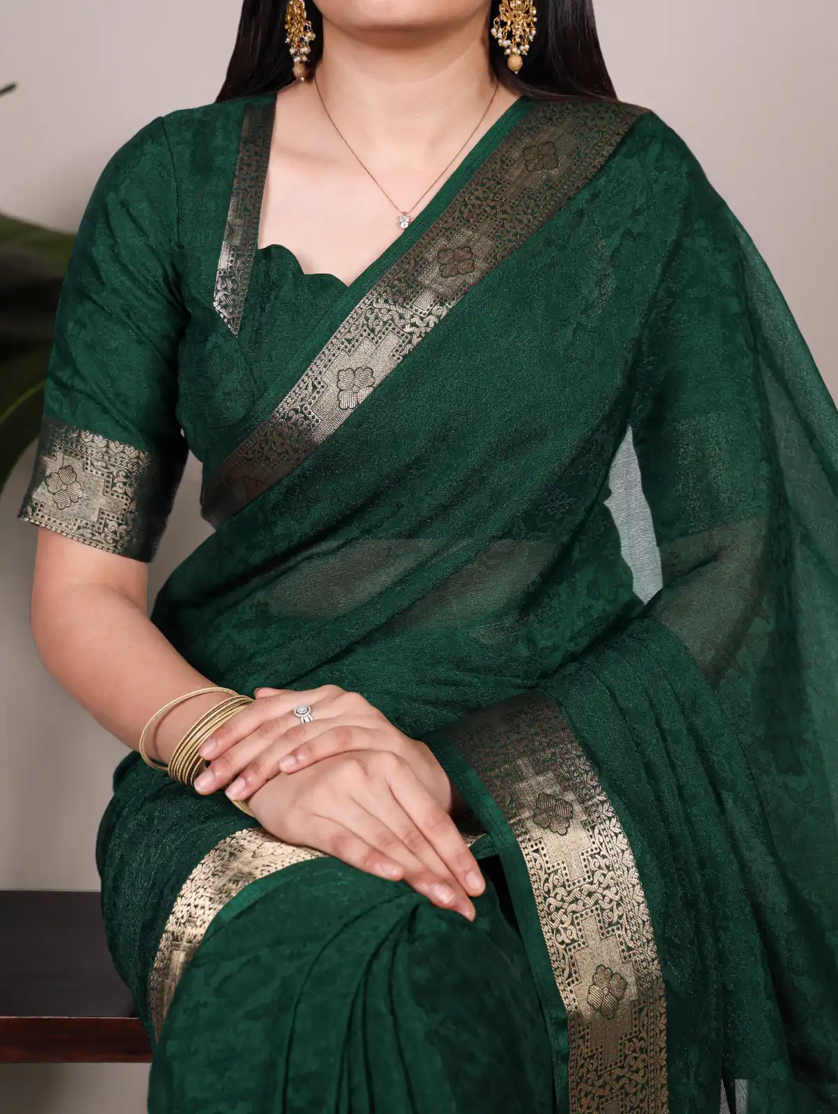 Green Poly Shimmer With Zari Work Saree | Sarees, Bollywood Sarees, Creative Sarees, Designer Sarees, Embroidered Sarees, Ethnic Saree, Modern Digital sarees, Party Wear Sarees