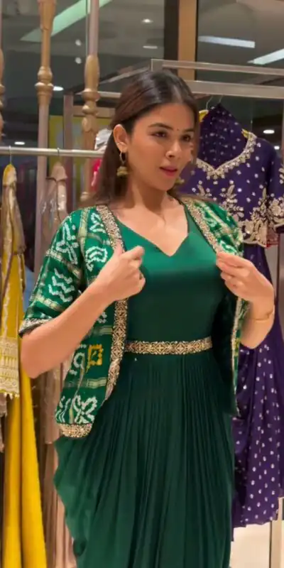 Green Printed Chinon With Lace Work Dhoti Suit | Jump Suits, Salwar suit, Casual Suits, Creative suits, Designer Suits, Palazzo Suits, Party Wear Suits, Patiala Suits, Straight Suits