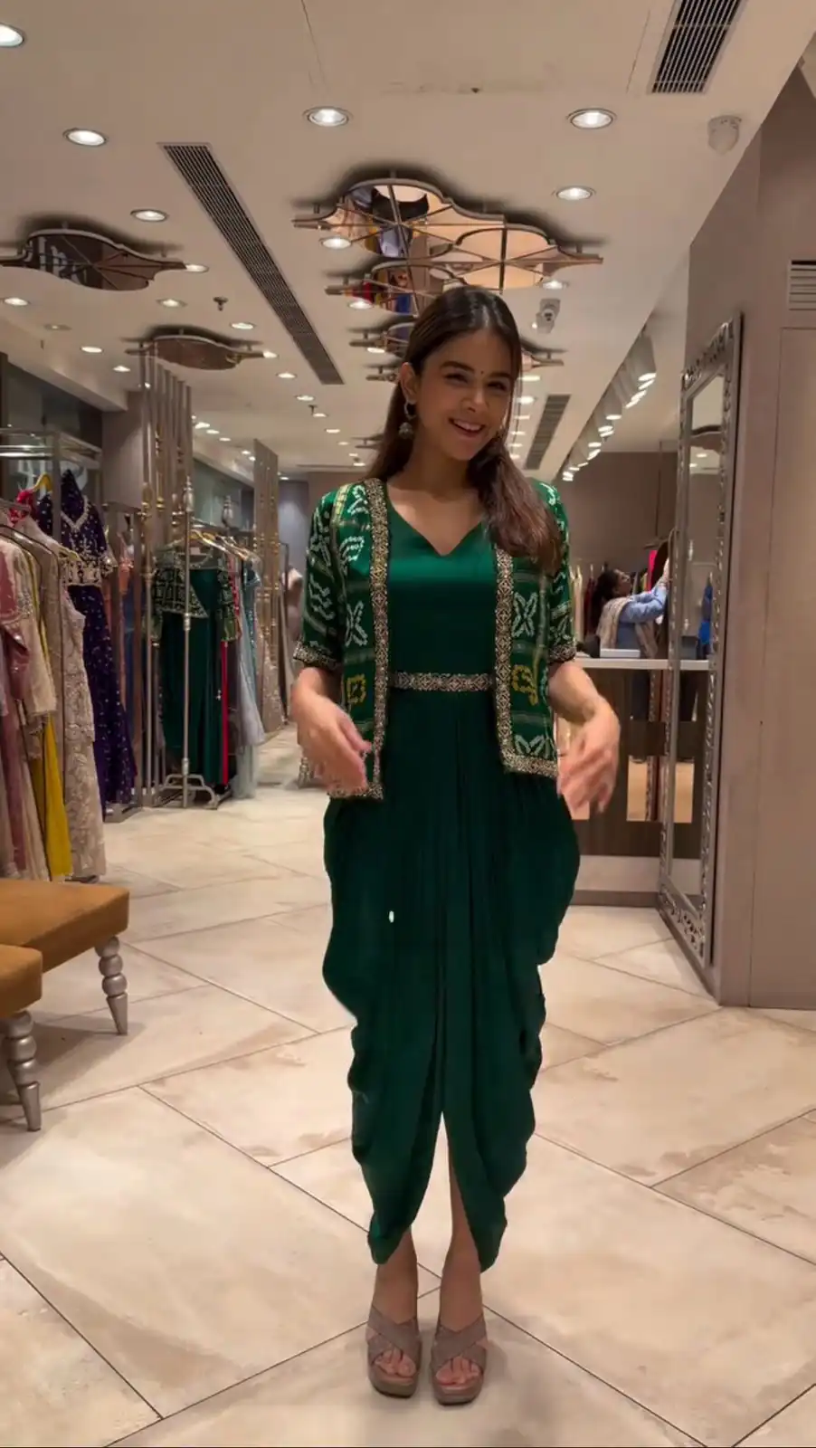 Green Printed Chinon With Lace Work Dhoti Suit | Jump Suits, Salwar suit, Casual Suits, Creative suits, Designer Suits, Palazzo Suits, Party Wear Suits, Patiala Suits, Straight Suits