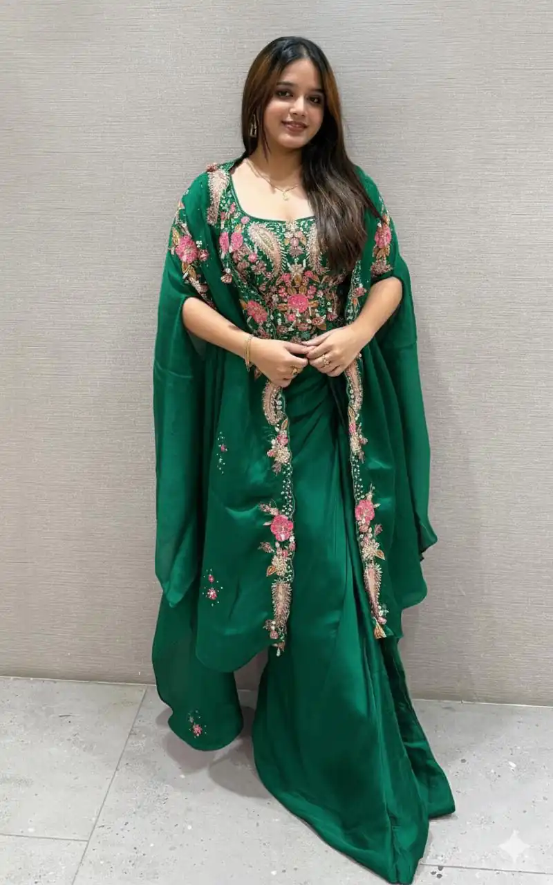 Green Rangoli Silk Embroidery Work Dhoti Suit | Jump Suits, Salwar suit, Casual Suits, Creative suits, Designer Suits, Palazzo Suits, Party Wear Suits, Patiala Suits, Straight Suits