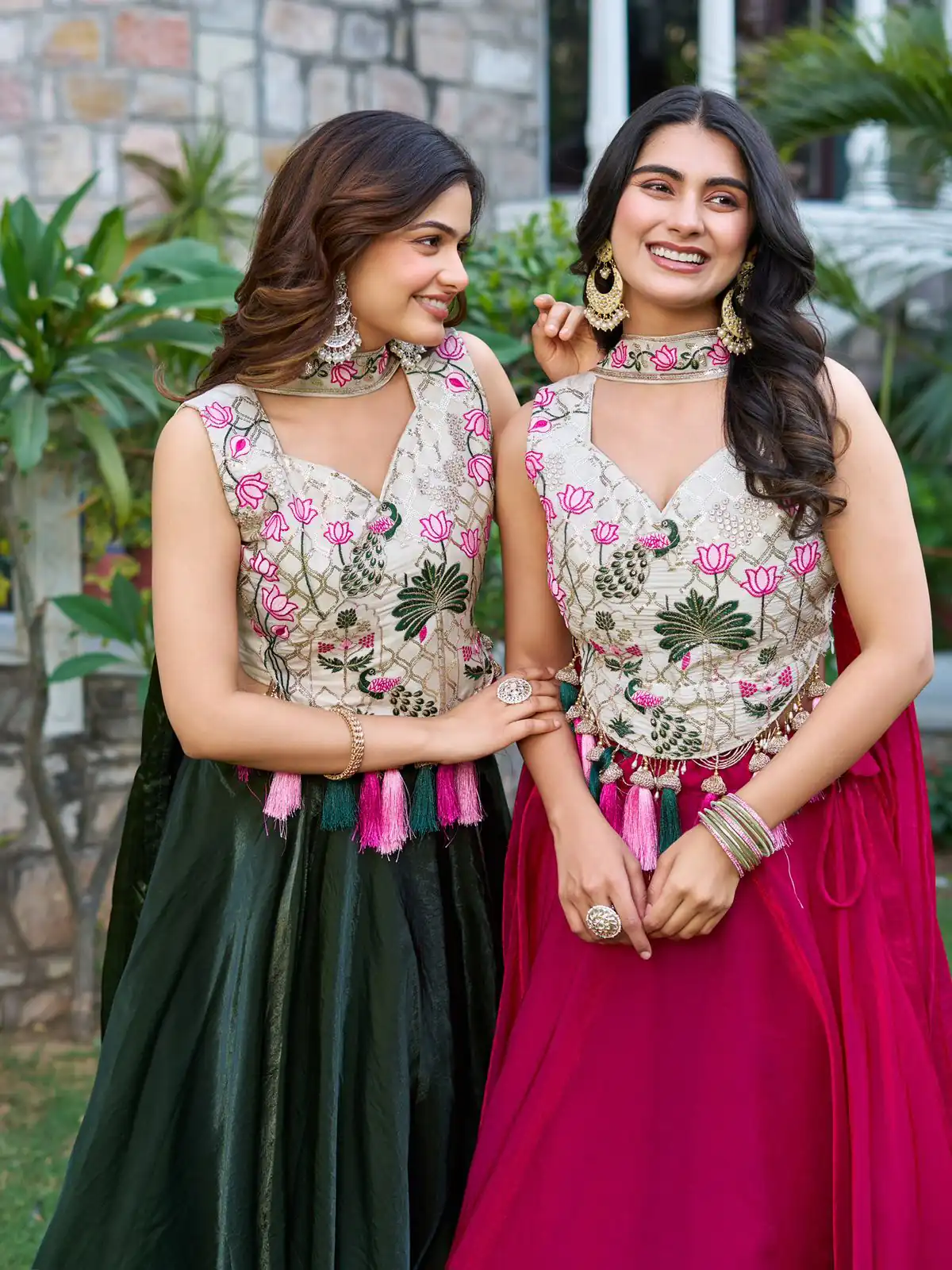 Green Simar Tissue Silk Thread Work Lehenga Choli | Lehenga, Bollywood Lehenga, Creative Lehenga, Designer Lehenga, Embroidered Lehenga, Party Wear Lehenga