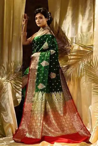 Green Soft Lichi Silk Border Work Saree | Sarees, Bollywood Sarees, Creative Sarees, Designer Sarees, Embroidered Sarees, Ethnic Saree, Modern Digital sarees, Party Wear Sarees