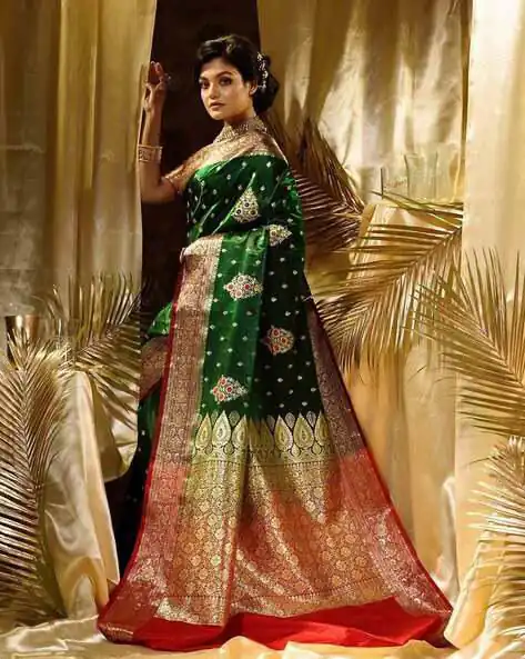 Green Soft Lichi Silk Border Work Saree | Sarees, Bollywood Sarees, Creative Sarees, Designer Sarees, Embroidered Sarees, Ethnic Saree, Modern Digital sarees, Party Wear Sarees