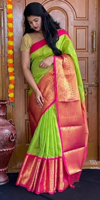 Green Soft Silk Jacquard All Over Saree | Sarees, Bollywood Sarees, Creative Sarees, Designer Sarees, Embroidered Sarees, Ethnic Saree, Modern Digital sarees, Party Wear Sarees