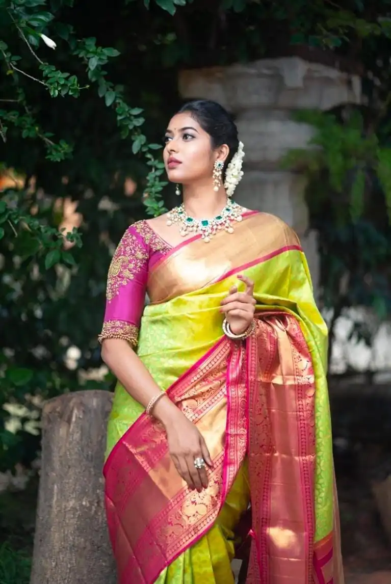 Green Soft Silk Jacquard Work Saree | Sarees, Bollywood Sarees, Creative Sarees, Designer Sarees, Embroidered Sarees, Ethnic Saree, Modern Digital sarees, Party Wear Sarees
