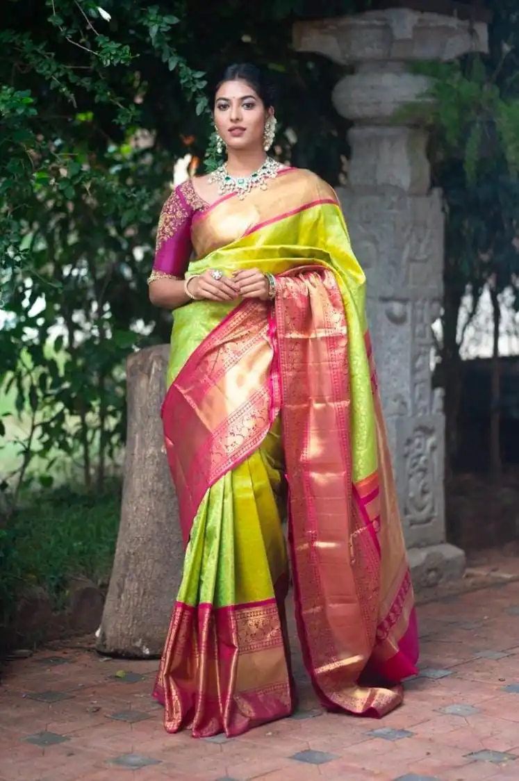 Green Soft Silk Jacquard Work Saree | Sarees, Bollywood Sarees, Creative Sarees, Designer Sarees, Embroidered Sarees, Ethnic Saree, Modern Digital sarees, Party Wear Sarees