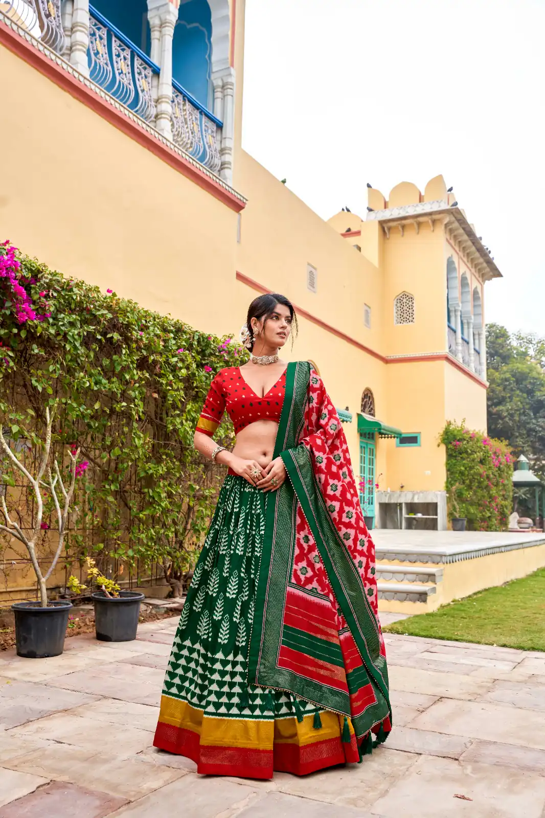 Green Tushar Print  Lehenga Choli | Lehenga, Bollywood Lehenga, Creative Lehenga, Designer Lehenga, Embroidered Lehenga, Party Wear Lehenga