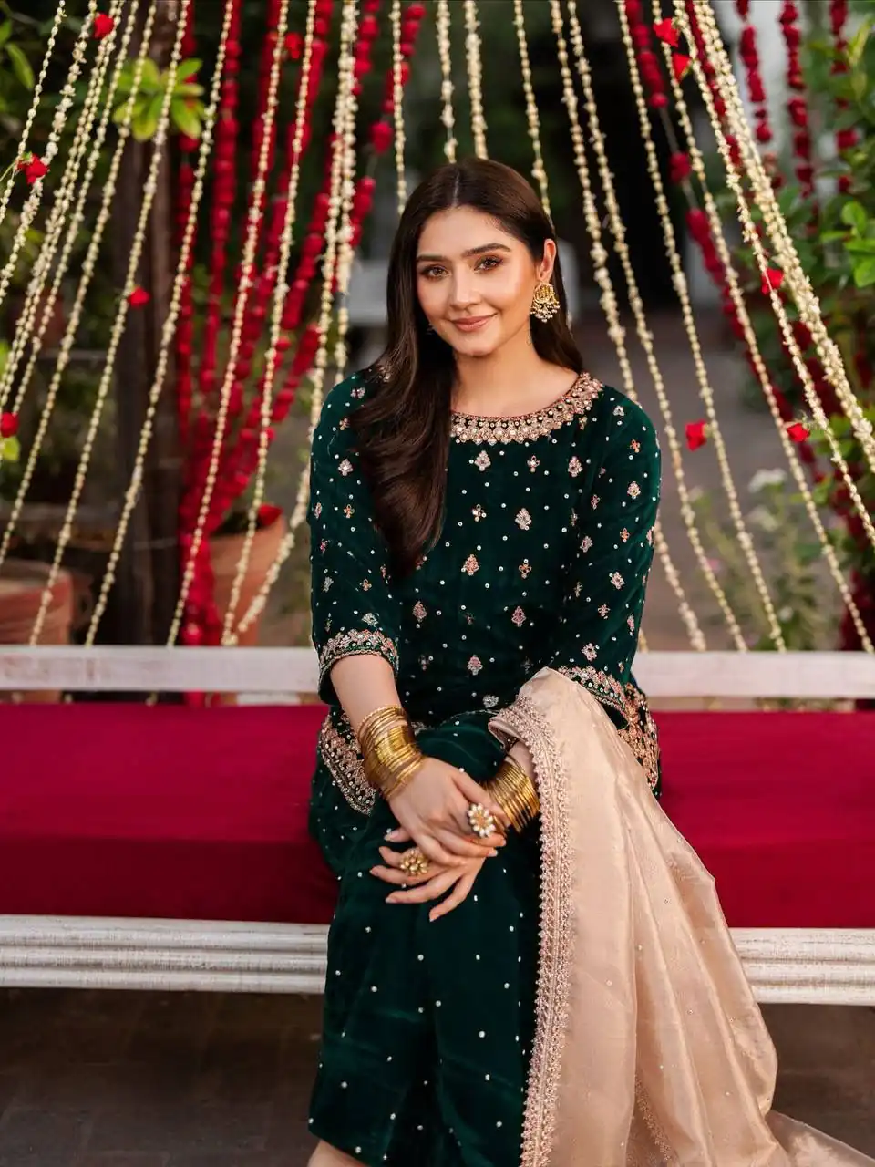 Green Velvet Rivet Moti Hand Work Salwar Suit | Jump Suits, Salwar suit, Casual Suits, Creative suits, Designer Suits, Palazzo Suits, Party Wear Suits, Patiala Suits, Straight Suits