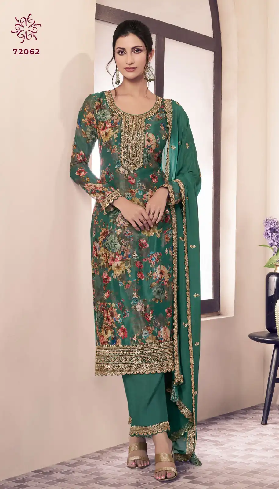Green Vichitra Digital Print Embroidery Work Salwar Suit | Jump Suits, Salwar suit, Casual Suits, Creative suits, Designer Suits, Palazzo Suits, Party Wear Suits, Patiala Suits, Straight Suits