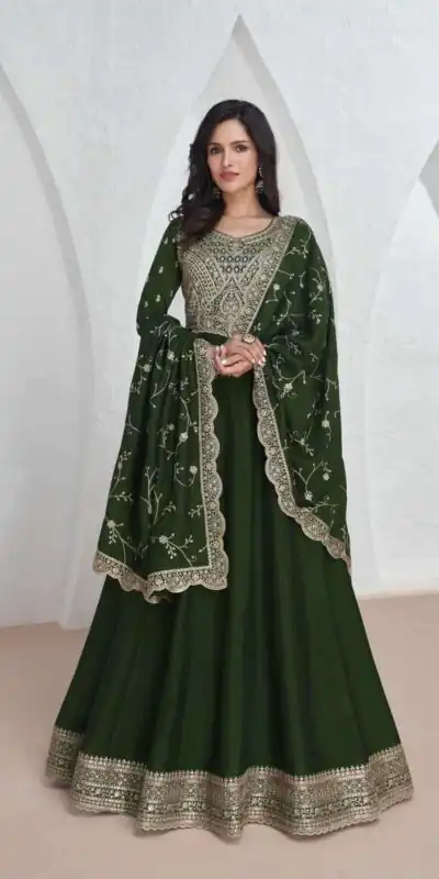 Green Vichitra Embroidery Lace Work Salwar Suit | Jump Suits, Salwar suit, Casual Suits, Creative suits, Designer Suits, Palazzo Suits, Party Wear Suits, Patiala Suits, Straight Suits