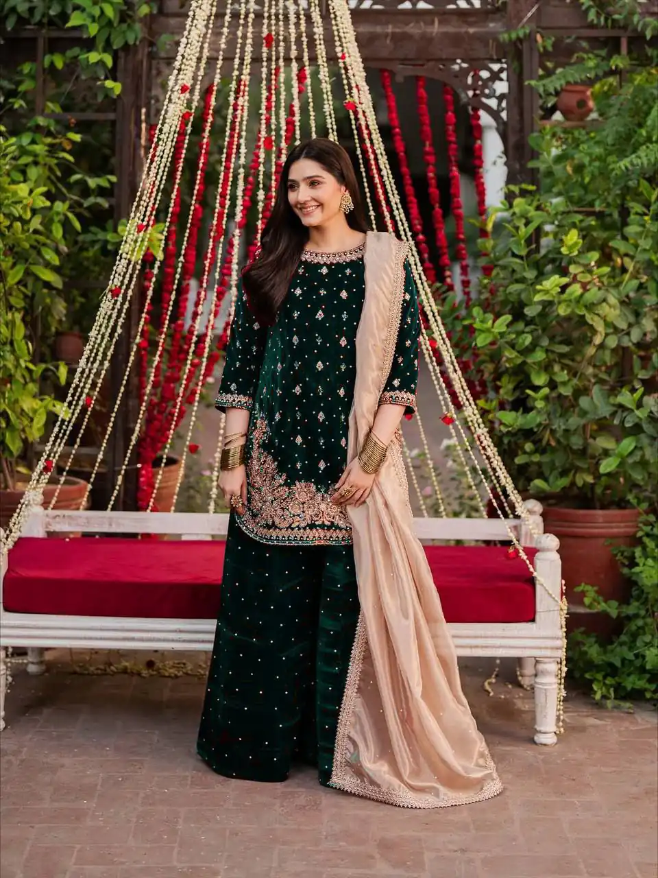 Green Viscose Velvet Thread Sequence Work Salwar Suit | Jump Suits, Tops & Bottoms, Track Suits, Salwar suit, Casual Suits, Creative suits, Designer Suits, Palazzo Suits, Party Wear Suits, Patiala Suits, Straight Suits, Trendy Wear