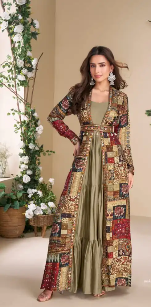 Grey Blooming Georgette Mirror Work Embroider Kurti | Kurti, Bollywood Kurti, Creative Kurtis, Designer Kurti, Party Wear Kurti, Selfie Kurti