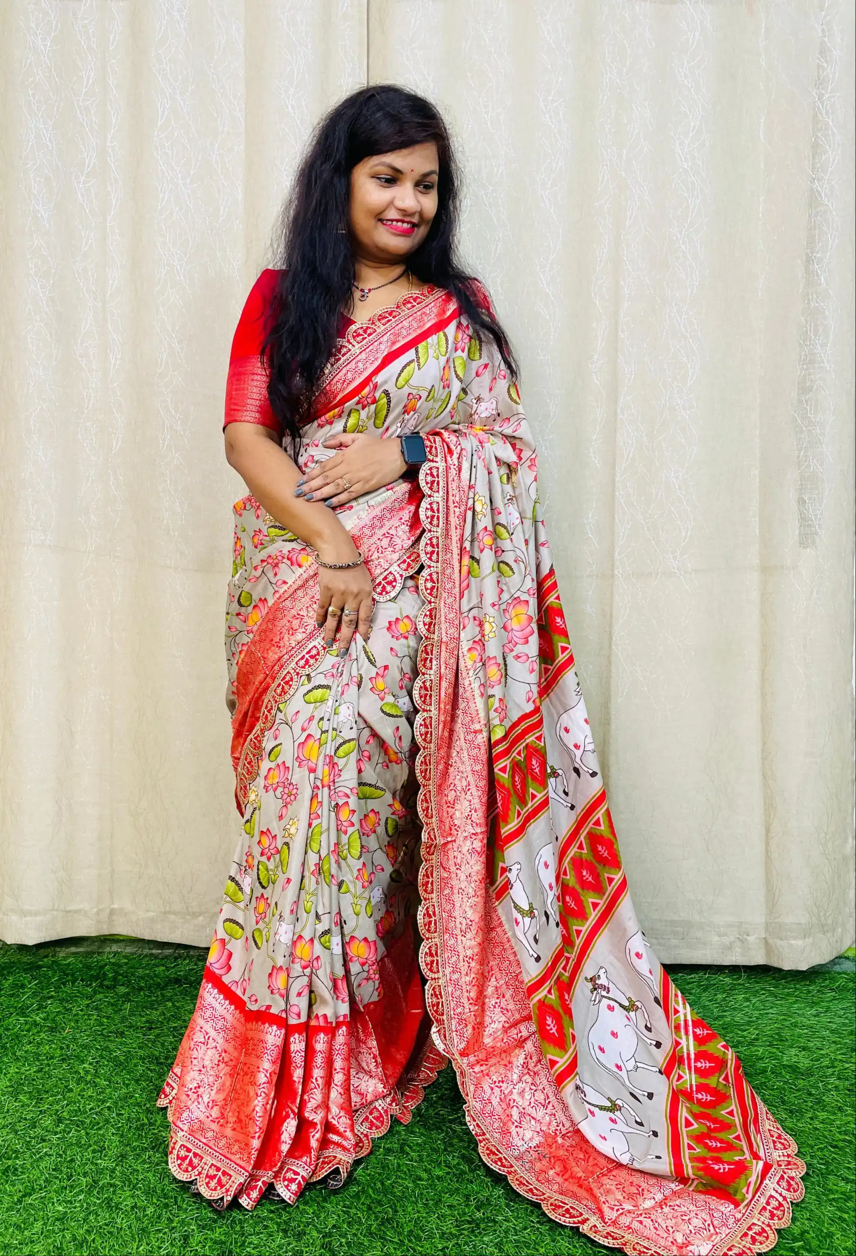 Grey Dola Silk With Zari Weaving Border Saree | Sarees, Bollywood Sarees, Creative Sarees, Designer Sarees, Embroidered Sarees, Ethnic Saree, Modern Digital sarees, Party Wear Sarees
