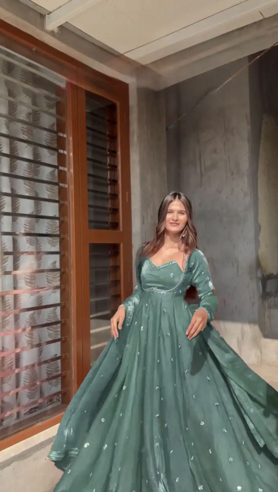 Grey Fendy Silk Lace Work Gown | Gowns, Bollywood Gowns, Creative Gowns, Designer Gowns, Embroidered Gowns, Party Wear Gowns