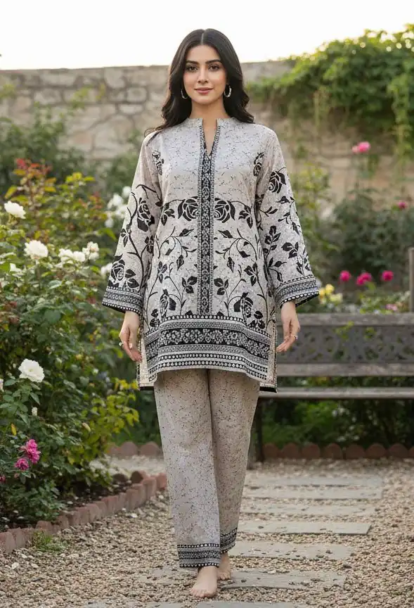 Grey Linen Cotton Turkish Style Kurti | Kurti, Bollywood Kurti, Creative Kurtis, Designer Kurti, Party Wear Kurti, Selfie Kurti