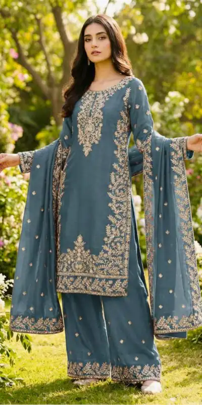 Grey Organza Silk With Sequence Work Salwar Suit | Jump Suits, Salwar suit, Casual Suits, Creative suits, Designer Suits, Palazzo Suits, Party Wear Suits, Patiala Suits, Straight Suits