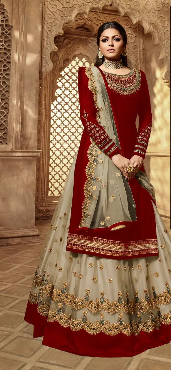 Grey Satin Georgette Stone Work Salwar Suit | Jump Suits, Salwar suit, Casual Suits, Creative suits, Designer Suits, Palazzo Suits, Party Wear Suits, Patiala Suits, Straight Suits