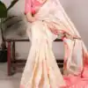 Half White Jacquard Silk Patola Print With Zari Saree | Sarees, Bollywood Sarees, Creative Sarees, Designer Sarees, Embroidered Sarees, Ethnic Saree, Modern Digital sarees, Party Wear Sarees