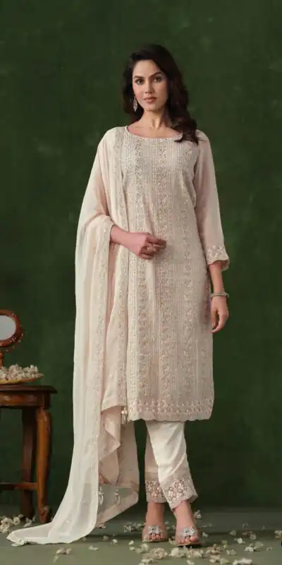 Half White Rangoli Coding Sequence Work Salwar Suit | Jump Suits, Salwar suit, Casual Suits, Creative suits, Designer Suits, Palazzo Suits, Party Wear Suits, Patiala Suits, Straight Suits