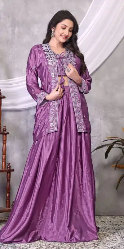 Lavender Chinon Silk Embroider Lehenga Choli | Lehenga, Bollywood Lehenga, Creative Lehenga, Designer Lehenga, Embroidered Lehenga, Party Wear Lehenga