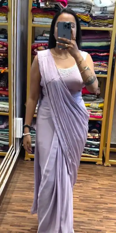 Lavender Chinon Silk Embroidery Work Saree | Sarees, Bollywood Sarees, Creative Sarees, Designer Sarees, Embroidered Sarees, Ethnic Saree, Modern Digital sarees, Party Wear Sarees