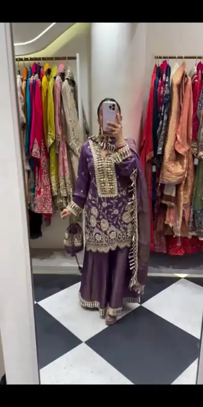 Lavender Cosmos Mirror Embroidery Work Salwar Suit | Jump Suits, Salwar suit, Casual Suits, Creative suits, Designer Suits, Palazzo Suits, Party Wear Suits, Patiala Suits, Straight Suits