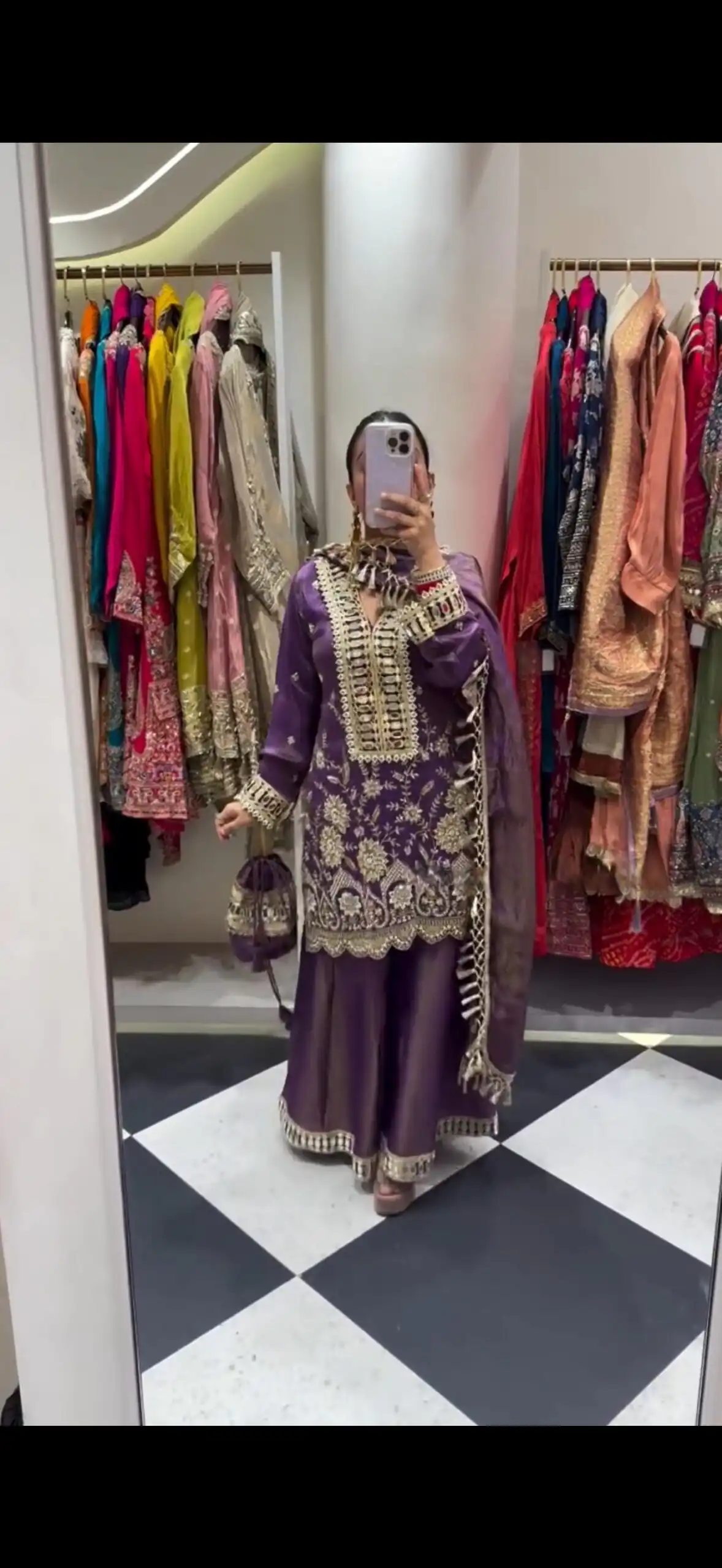 Lavender Cosmos Mirror Embroidery Work Salwar Suit | Jump Suits, Salwar suit, Casual Suits, Creative suits, Designer Suits, Palazzo Suits, Party Wear Suits, Patiala Suits, Straight Suits