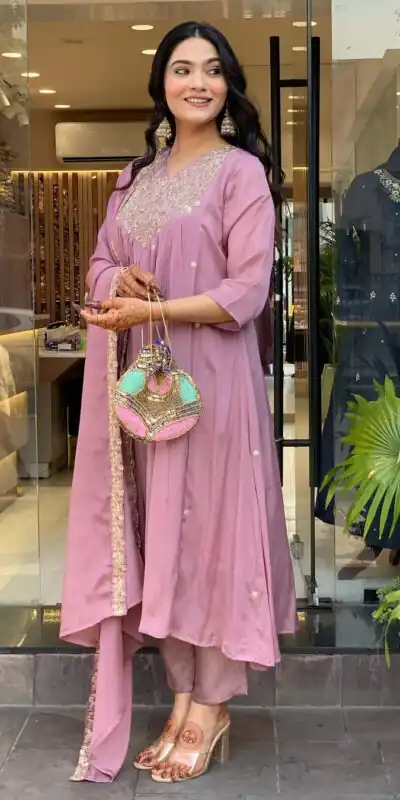 Lavender Cotton Silk Mirror Work Salwar Suit | Jump Suits, Salwar suit, Casual Suits, Creative suits, Designer Suits, Palazzo Suits, Party Wear Suits, Patiala Suits, Straight Suits