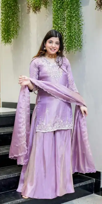 Lavender Fendy Embroidery Work Salwar Suit | Jump Suits, Salwar suit, Casual Suits, Creative suits, Designer Suits, Palazzo Suits, Party Wear Suits, Patiala Suits, Straight Suits