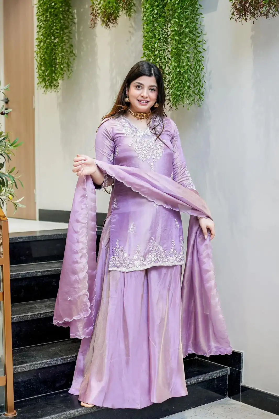 Lavender Fendy Embroidery Work Salwar Suit | Jump Suits, Salwar suit, Casual Suits, Creative suits, Designer Suits, Palazzo Suits, Party Wear Suits, Patiala Suits, Straight Suits