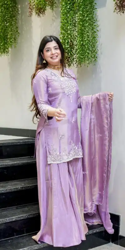 Lavender Fendy Embroidery Work Salwar Suit | Jump Suits, Salwar suit, Casual Suits, Creative suits, Designer Suits, Palazzo Suits, Party Wear Suits, Patiala Suits, Straight Suits