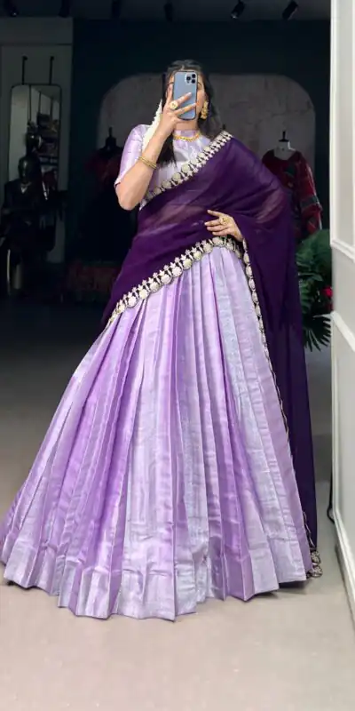 Lavender Jacquard Weaving Lehenga Choli | Lehenga, Bollywood Lehenga, Creative Lehenga, Designer Lehenga, Embroidered Lehenga, Party Wear Lehenga