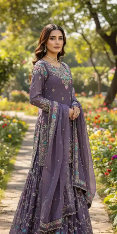 Lavender Organza Silk Sequence Moti Work Salwar Suit | Jump Suits, Salwar suit, Casual Suits, Creative suits, Designer Suits, Palazzo Suits, Party Wear Suits, Patiala Suits, Straight Suits