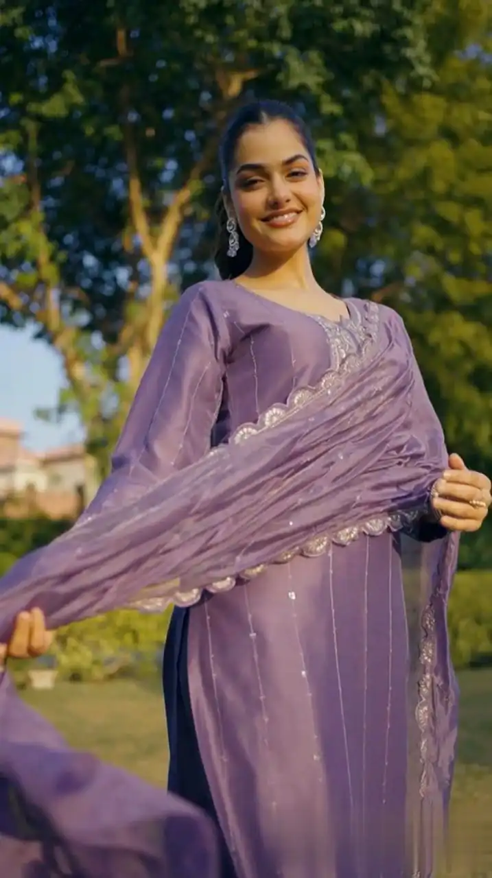 Lavender Pure Chinon Embroidery Salwar Suit | Jump Suits, Tops & Bottoms, Track Suits, Salwar suit, Casual Suits, Creative suits, Designer Suits, Palazzo Suits, Party Wear Suits, Patiala Suits, Straight Suits, Trendy Wear