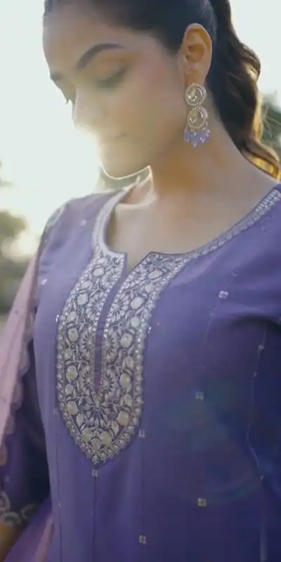 Lavender Pure Chinon Embroidery Salwar Suit | Jump Suits, Tops & Bottoms, Track Suits, Salwar suit, Casual Suits, Creative suits, Designer Suits, Palazzo Suits, Party Wear Suits, Patiala Suits, Straight Suits, Trendy Wear