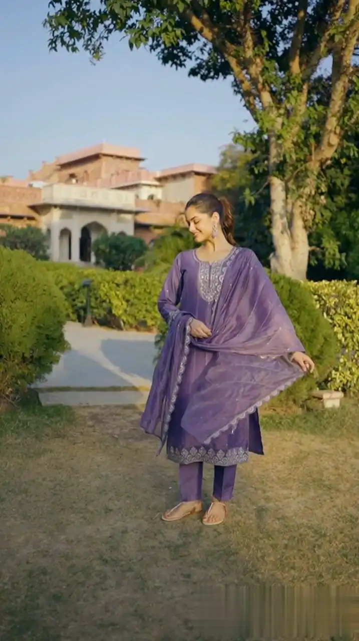 Lavender Pure Chinon Embroidery Salwar Suit | Jump Suits, Tops & Bottoms, Track Suits, Salwar suit, Casual Suits, Creative suits, Designer Suits, Palazzo Suits, Party Wear Suits, Patiala Suits, Straight Suits, Trendy Wear