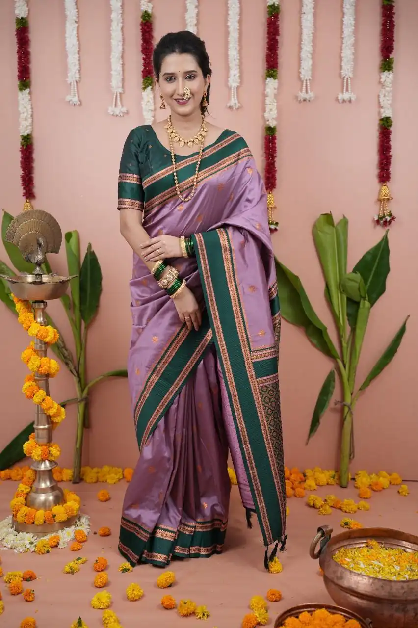Lavender Silk Paithni Weaving Zari Work Saree | Sarees, Bollywood Sarees, Creative Sarees, Designer Sarees, Embroidered Sarees, Ethnic Saree, Modern Digital sarees, Party Wear Sarees