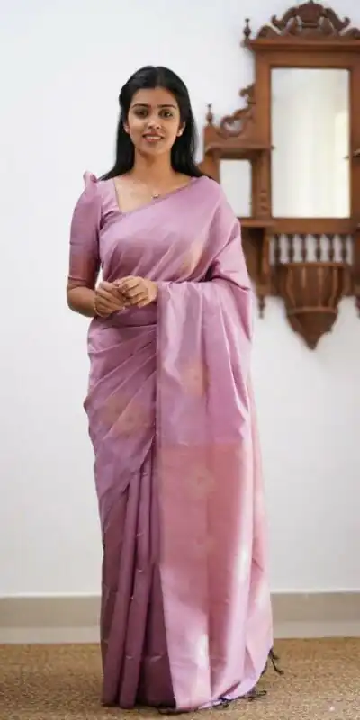 Lavender Soft Lichi Silk Jacquard Saree | Sarees, Bollywood Sarees, Creative Sarees, Designer Sarees, Embroidered Sarees, Ethnic Saree, Modern Digital sarees, Party Wear Sarees