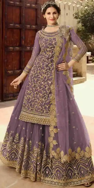 Lavender Soft Net With Embroidery Work Salwar Suit | Jump Suits, Salwar suit, Casual Suits, Creative suits, Designer Suits, Palazzo Suits, Party Wear Suits, Patiala Suits, Straight Suits