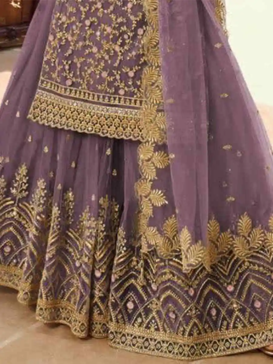 Lavender Soft Net With Embroidery Work Salwar Suit | Jump Suits, Salwar suit, Casual Suits, Creative suits, Designer Suits, Palazzo Suits, Party Wear Suits, Patiala Suits, Straight Suits