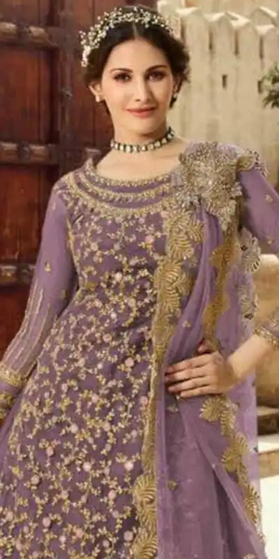 Lavender Soft Net With Embroidery Work Salwar Suit | Jump Suits, Salwar suit, Casual Suits, Creative suits, Designer Suits, Palazzo Suits, Party Wear Suits, Patiala Suits, Straight Suits