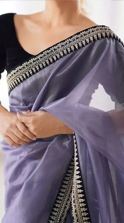 Lavender Soft Twil Net Silk Embroidery Work Saree | Sarees, Bollywood Sarees, Creative Sarees, Designer Sarees, Embroidered Sarees, Ethnic Saree, Modern Digital sarees, Party Wear Sarees
