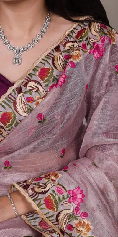Lavender Zari Kota Tissue Embroidery Zari Work Saree | Sarees, Bollywood Sarees, Creative Sarees, Designer Sarees, Embroidered Sarees, Ethnic Saree, Modern Digital sarees, Party Wear Sarees