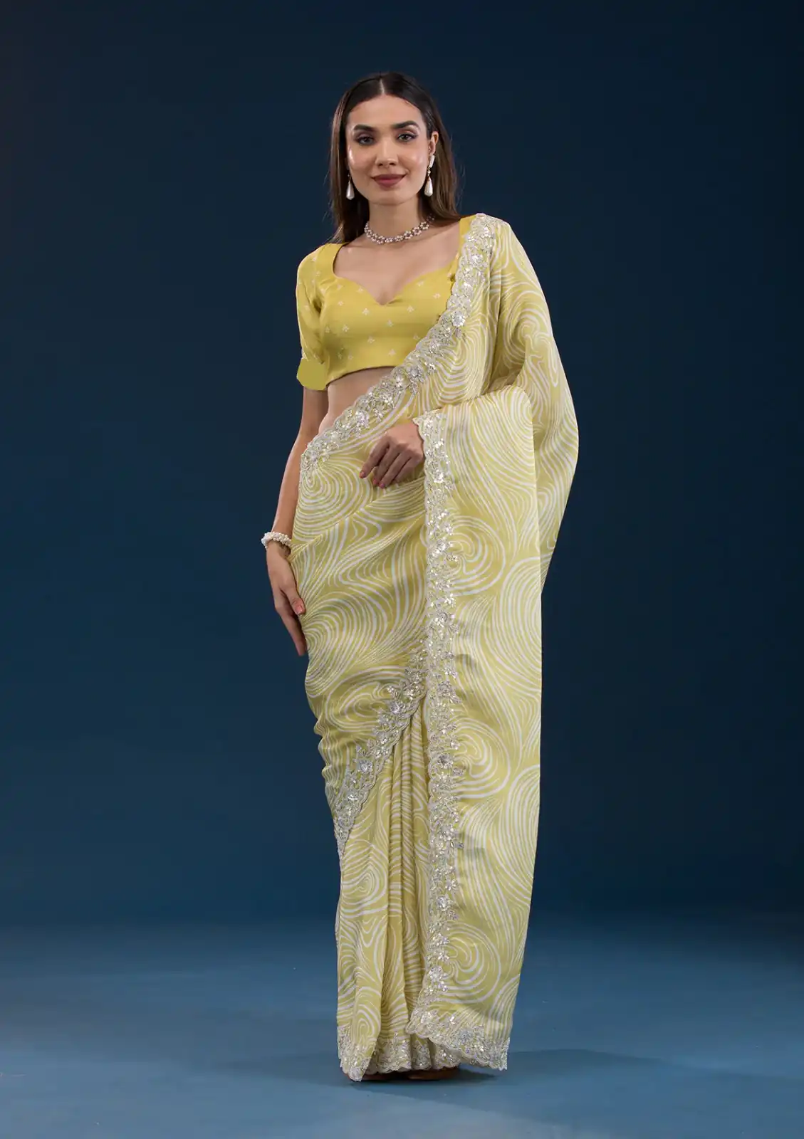 Lemon Yellow Georgette Digital Prints Embroidery Codding Sequins Work Saree | Sarees, Bollywood Sarees, Creative Sarees, Designer Sarees, Embroidered Sarees, Ethnic Saree, Modern Digital sarees, Party Wear Sarees